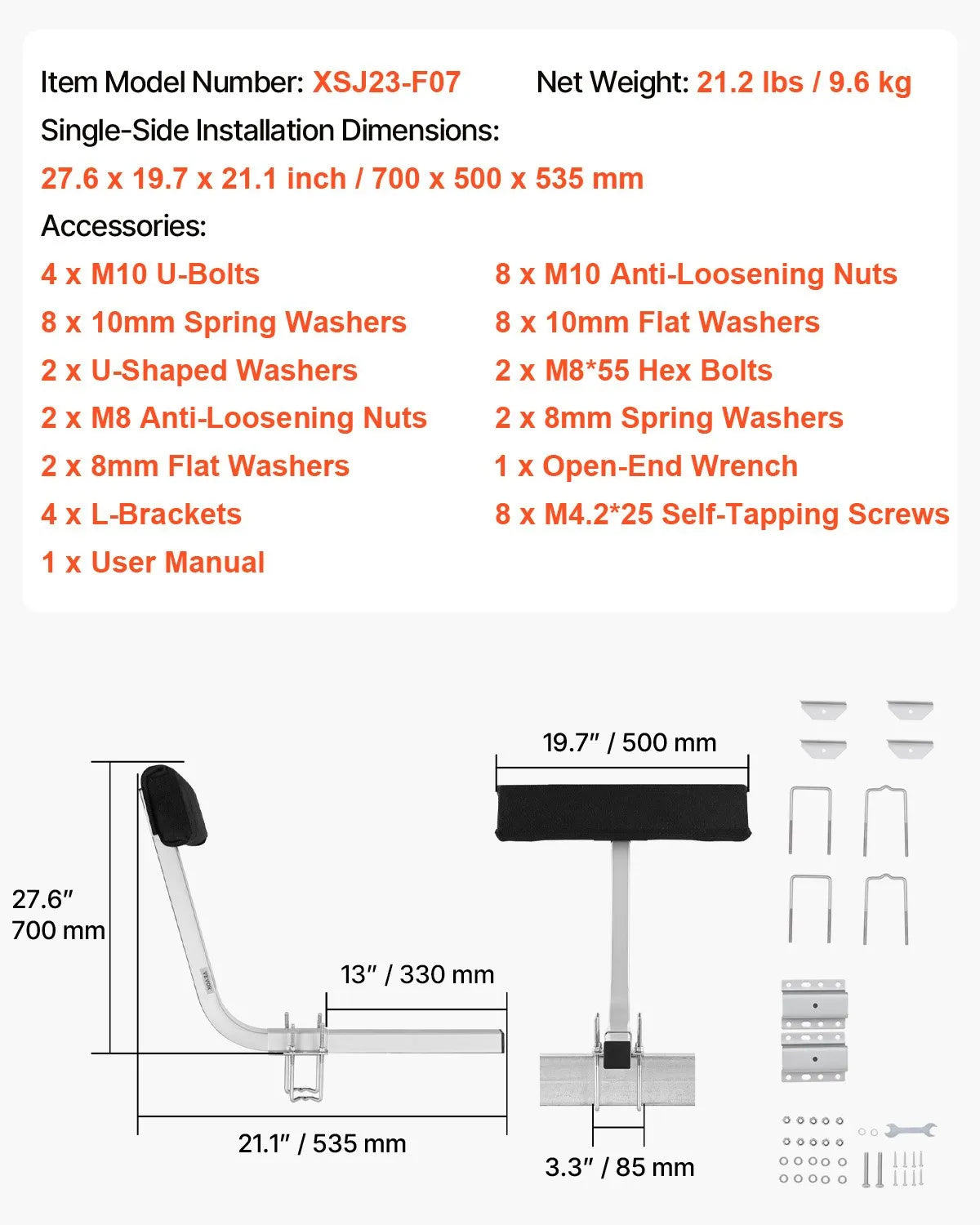 VEVOR Boat Trailer Guide, 2PCS Adjustable Short Bunk Guide-Ons, Hardened Steel Trailer Guide Poles,-$60