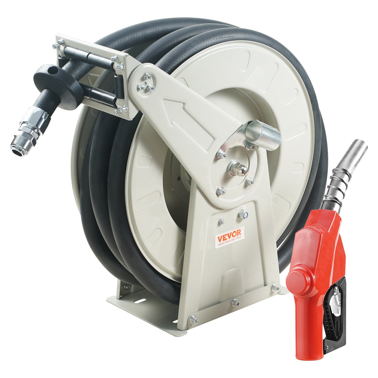 VEVOR Fuel Hose Reel, 3/4" x 50', Extra Long Retractable, Heavy-Duty Carbon Steel Construction ,-$280