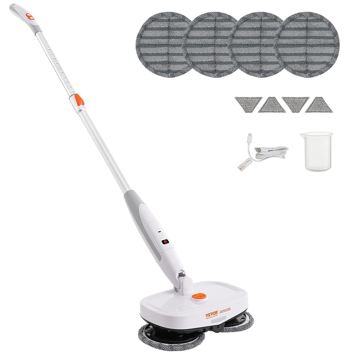 BNIB-VEVOR Cordless Electric Mop Electric Spin Mop with LED Headlight and Water Spray