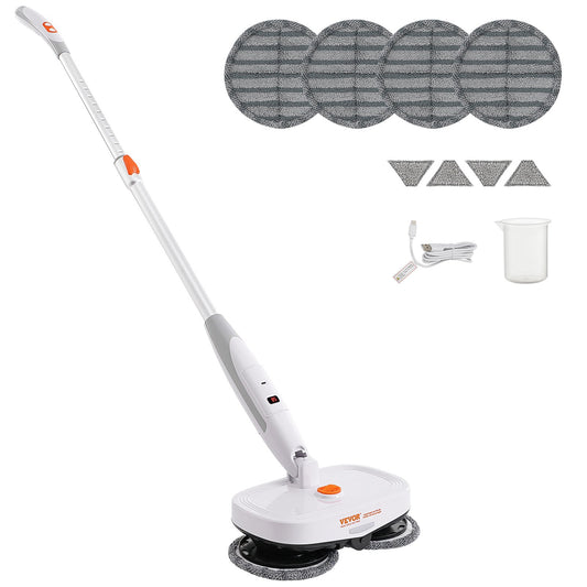 BNIB-VEVOR Cordless Electric Mop Electric Spin Mop with LED Headlight and Water Spray
