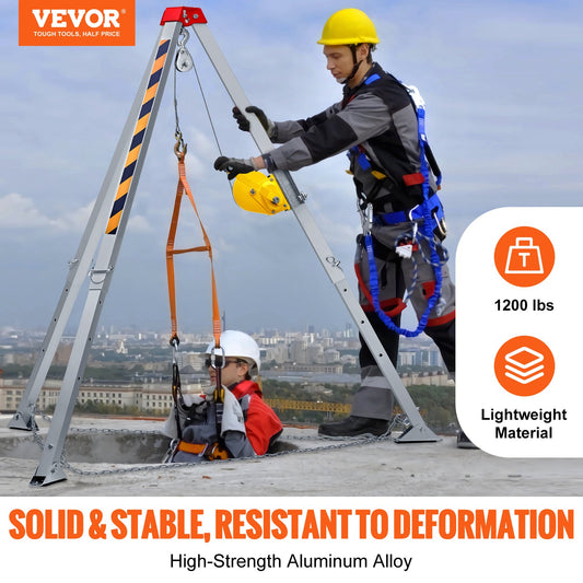 VEVOR Confined Space Tripod Kit, 1200 lbs Winch, Confined Space Tripod 7' Legs Bracket and 98' Cable,-$330