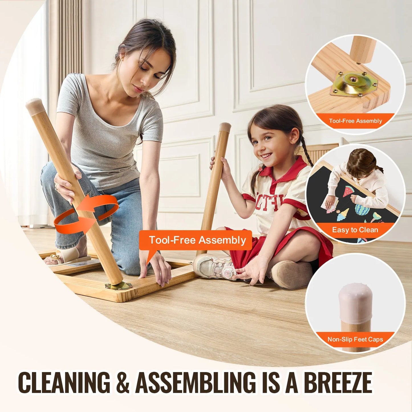 VEVOR Sensory Table for Toddlers, Kids Activity Table with 3 Foldable Storage Bins & Paper Roll Holder,-$50