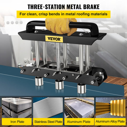 VEVOR Sheet Metal Brake, 0-90°Bending Angle, 3-Station Design Edge Roller, 0.63" to 5.7"(16-145 mm),-$90