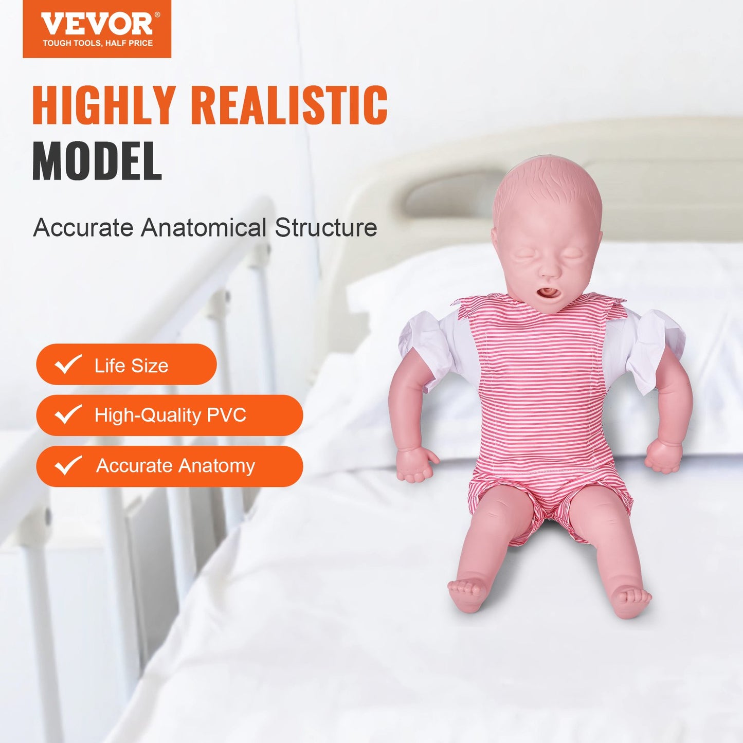 VEVOR Infant CPR Training Manikin, Airway Management and First Aid Practice Model for Education,-$60