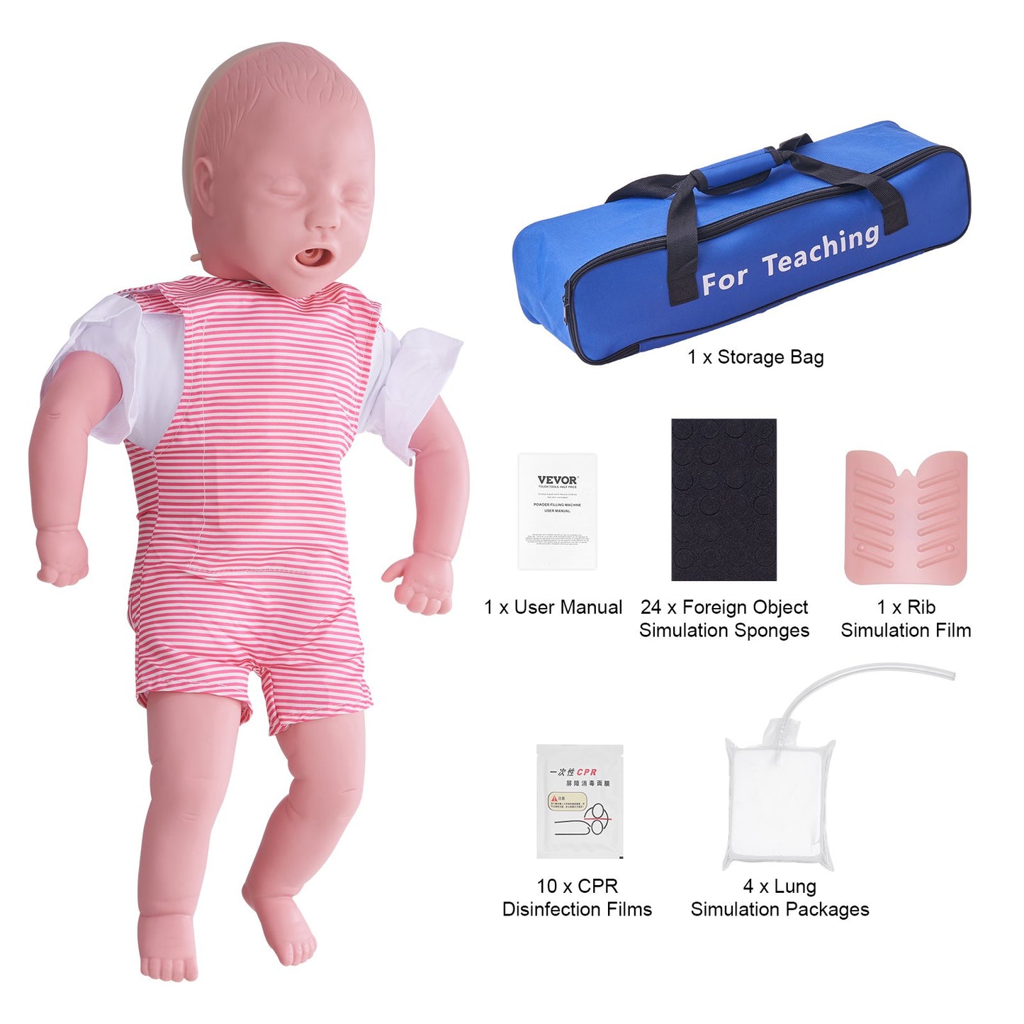 VEVOR Infant CPR Training Manikin, Airway Management and First Aid Practice Model for Education,-$60