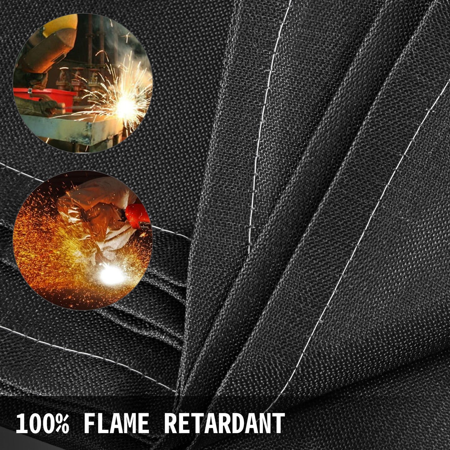 VEVOR 8 x 10 Ft Welding Blanket Black Fiberglass Blanket Portable Fiberglass Fire Retardant Blanket,-$30