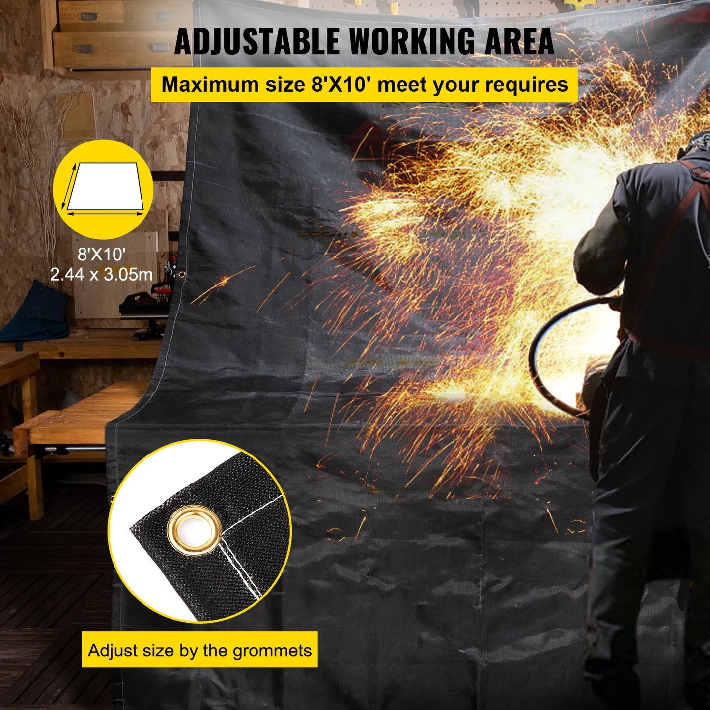 VEVOR Fire Blankets, 2 Pack Welding Blankets, 8' x 10' Fire Suppression Blanket, 1022°F Flame Retardant Blanket,-$50