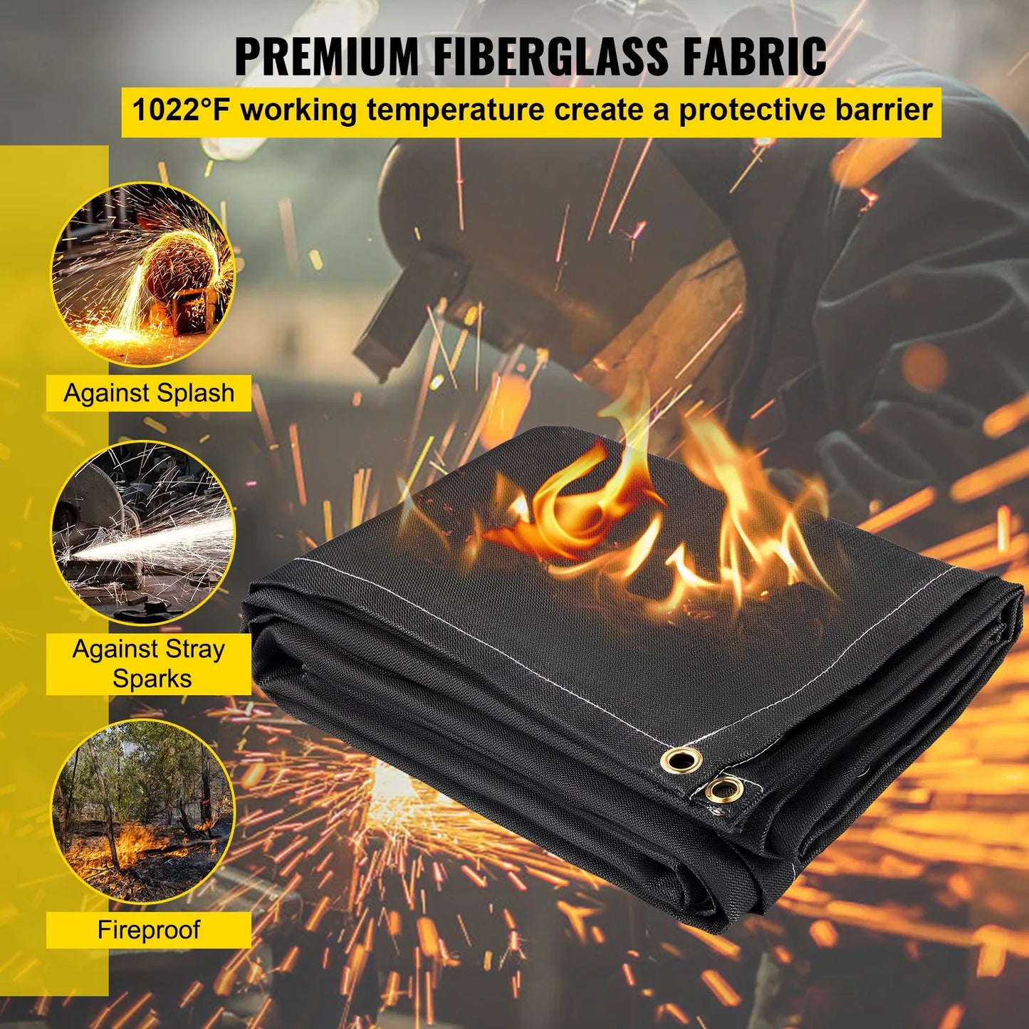 VEVOR Fire Blankets, 2 Pack Welding Blankets, 8' x 10' Fire Suppression Blanket, 1022°F Flame Retardant Blanket,-$50