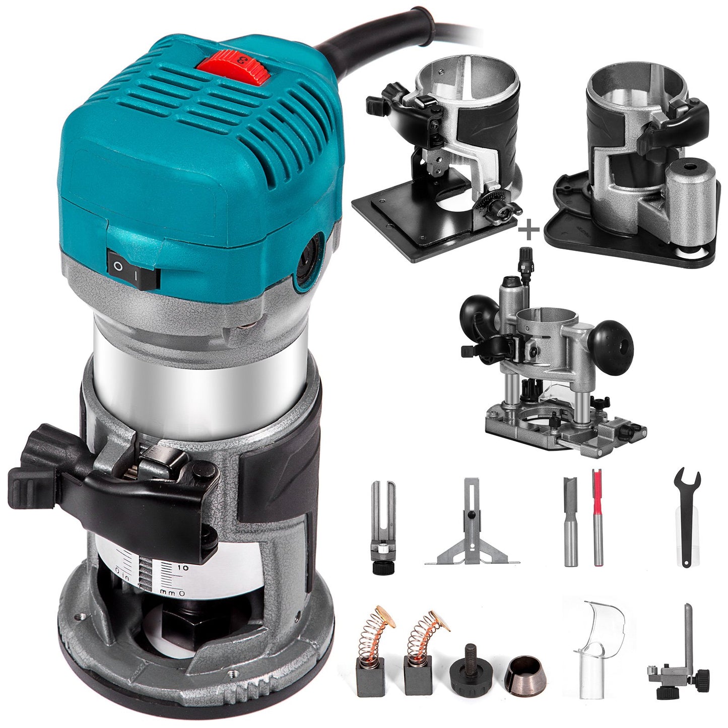 BNIB-VEVOR 6.5Amp 1-1/4 HP Wood Router Tool Kit Max Torque 30,000RPM Variable Speed