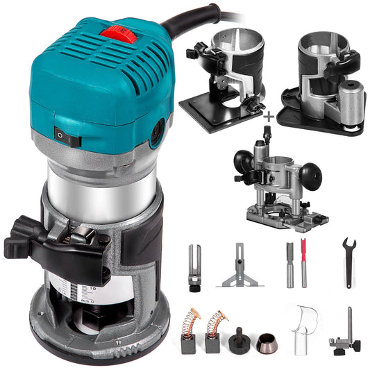 BNIB-VEVOR 6.5Amp 1-1/4 HP Wood Router Tool Kit Max Torque 30,000RPM Variable Speed
