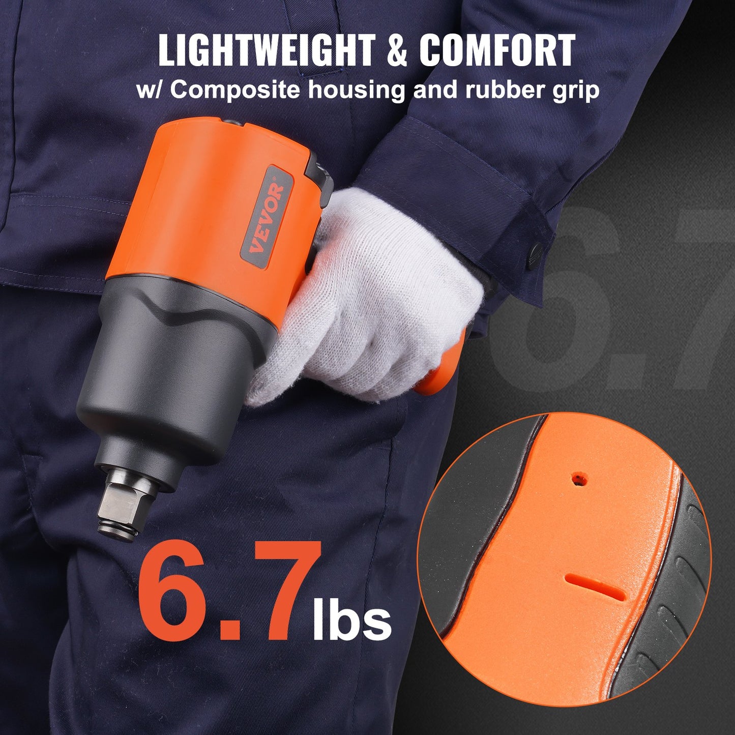 BNIB-VEVOR Air Impact Wrench, 3/4-Inch Drive Air Impact Gun, Up to 1870ft-lbs Nut-busting Torque