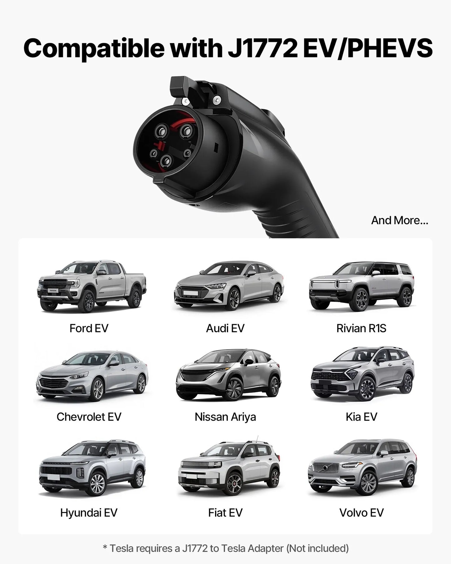 VEVOR Level 2 EV Charger, 40 Amp Adjustable Current, 240V Electric Vehicle Portable Charger,-$165