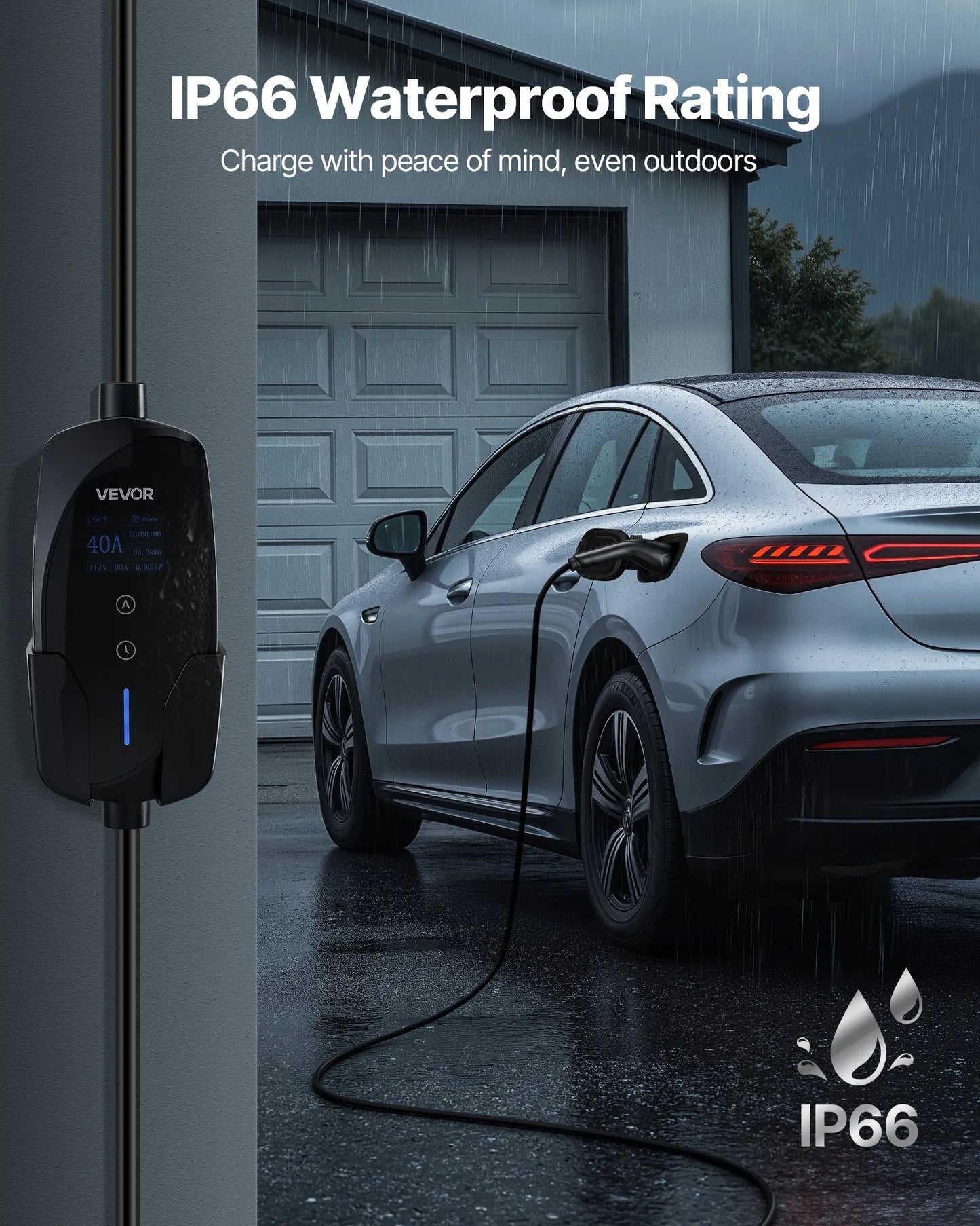 VEVOR Level 2 EV Charger, 40 Amp Adjustable Current, 240V Electric Vehicle Portable Charger,-$165