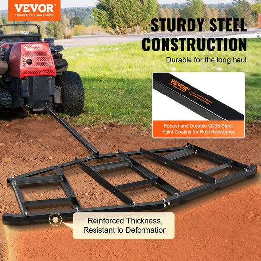 VEVOR Driveway Drag, 84" Width Tow Behind Drag Harrow, Q235 Steel Driveway Grader with Adjustable Bars,-$95