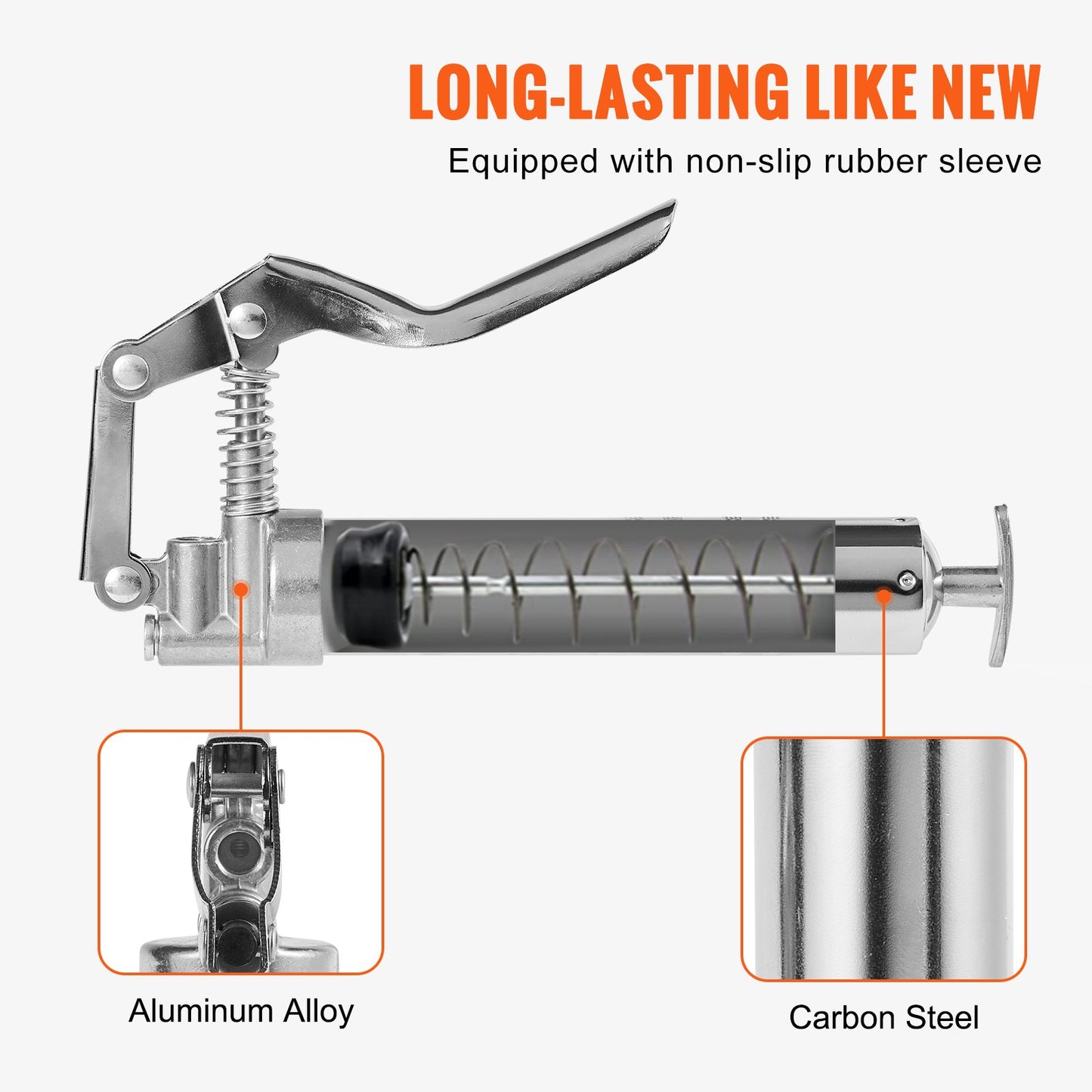 VEVOR Pistol Grip Grease Gun, 3500 PSI, 4 OZ / 120 CC Capacity Heavy Duty Professional Grease Gun