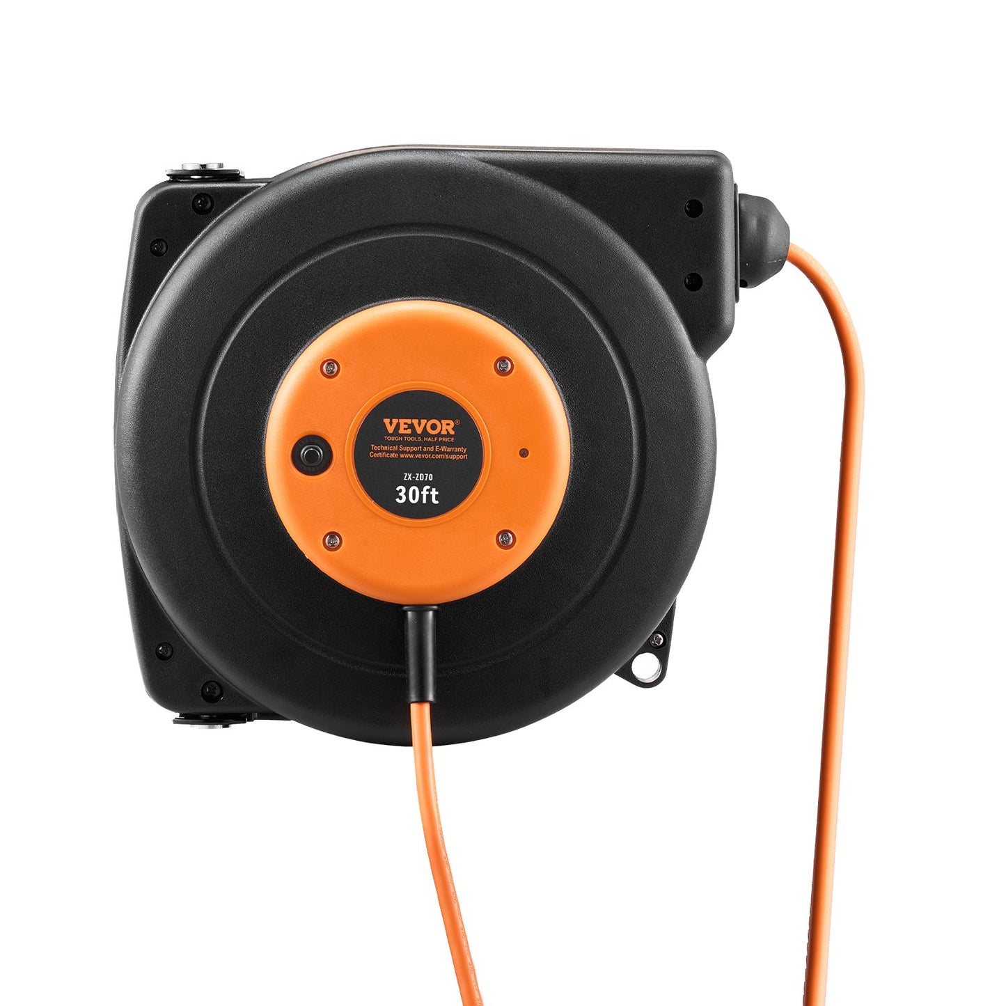 VEVOR Retractable Extension Cord Reel, 30 FT, Heavy Duty 16AWG/3C SJTOW Power Cord,-$45
