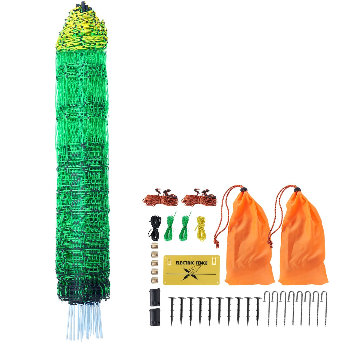 VEVOR Electric Fence Netting, 48" H x 168' L, PE Net Fencing Kit with Posts & Double-Spiked Stakes,-$150