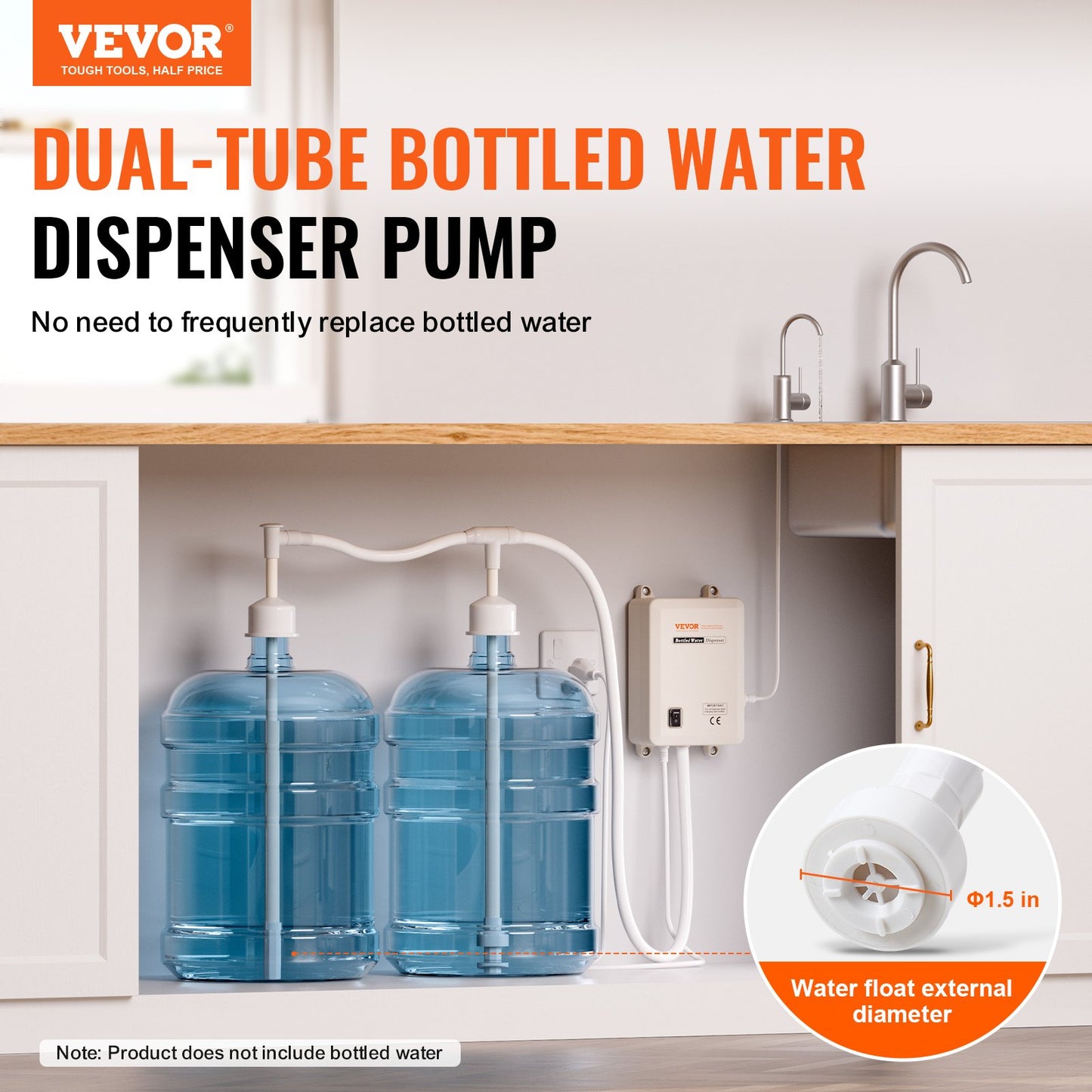 VEVOR Bottled Water Dispensing System 20 ft Water Dispensing Pump System with US Plug 115V AC,-$50