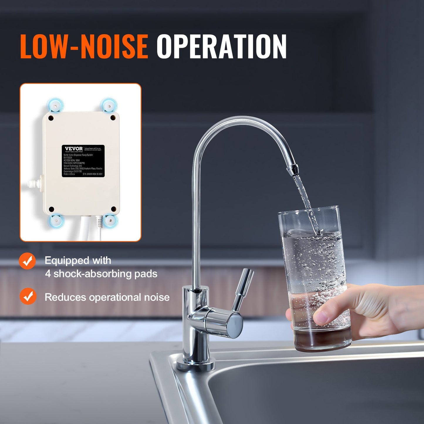 VEVOR Bottled Water Dispensing System 20 ft Water Dispensing Pump System with US Plug 115V AC,-$50