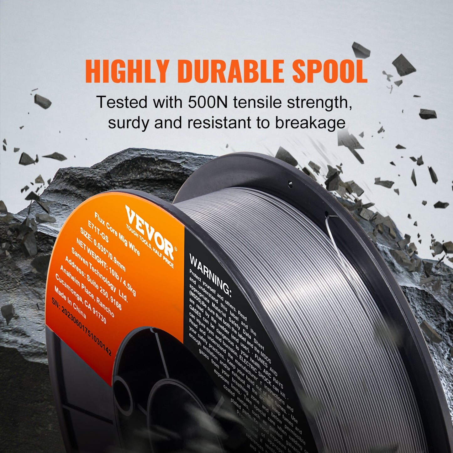 VEVOR Flux Core Welding Wire, E71T-GS 0.035-inch 10LBS, Gasless Mild Steel MIG Welding Wire, -$30