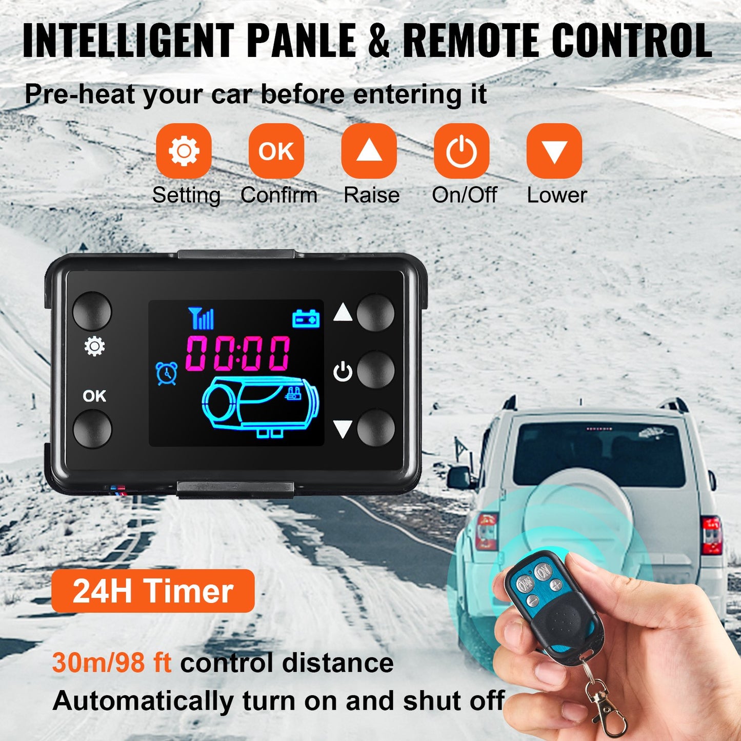 VEVOR Diesel Heater 12V Diesel Air Heater Muffler 8KW Diesel Heater with LCD Thermostat Monitor,-$110