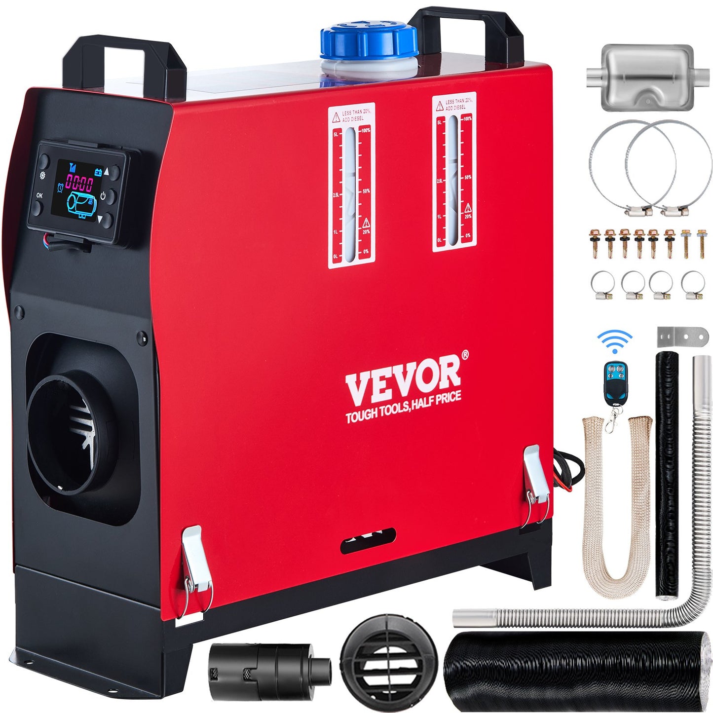 VEVOR Diesel Heater 12V Diesel Air Heater Muffler 8KW Diesel Heater with LCD Thermostat Monitor,-$110