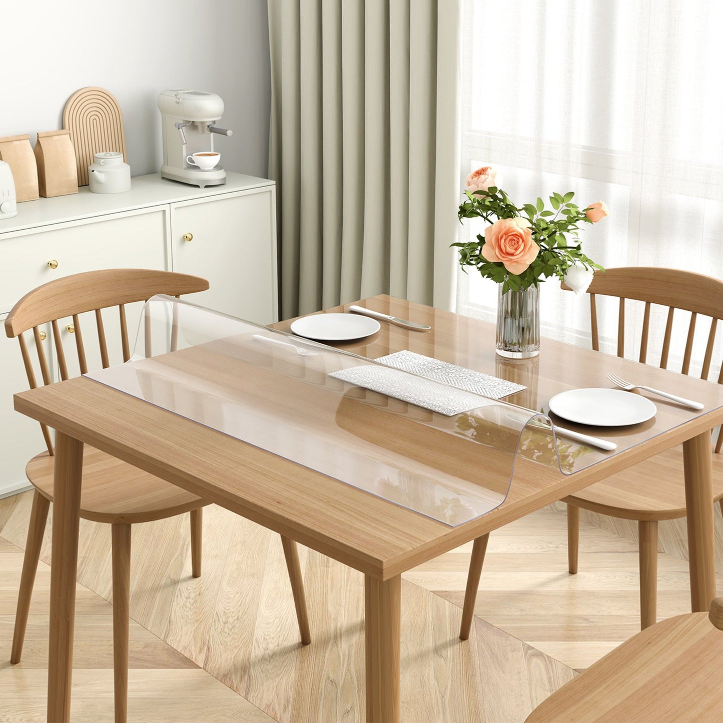 VEVOR Clear Table Cover Protector, 12" x12"/305 x 305 mm Table Cover, 1.5 mm Thick PVC Plastic Tablecloth,-$10
