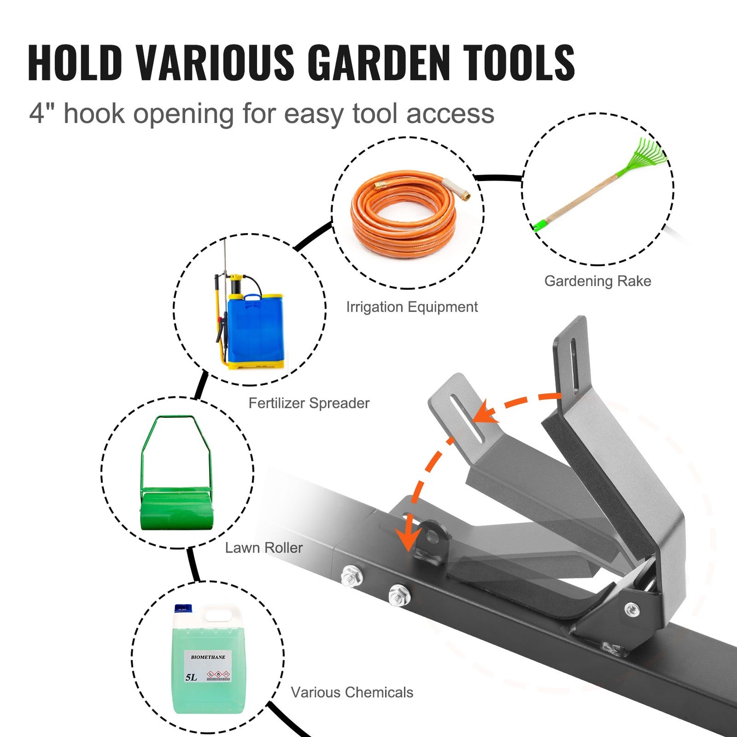 VEVOR Trimmer Rack, 3 Place Weeder Trimmer Rack, Locking Trim Holder Landscape Trailer Rack Carrier Mount,-$40